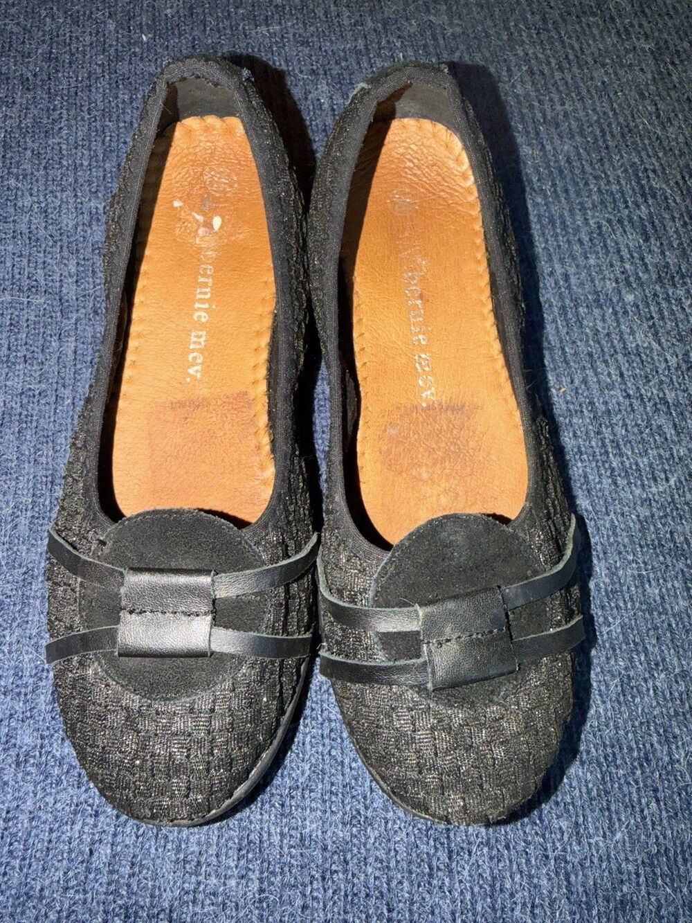 Bernie Mev Womens Black Slip On Shoes Size 36 Stretch Rubber Sole